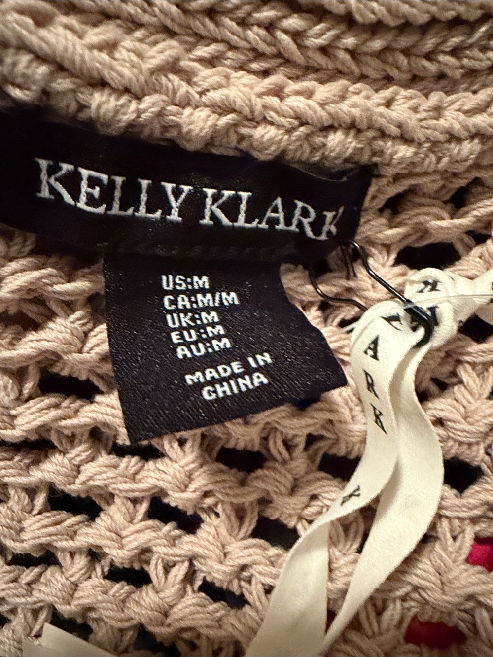 Open-Knit Button-Front Sweater Vest in Light Beige - Picture 6 of 7